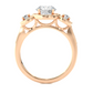 Round Lab Grown & Moissanite Diamond Three Stone Ring