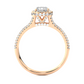 Luxury Split Shank Halo Moissanite Lab Diamond Vermeil Ring