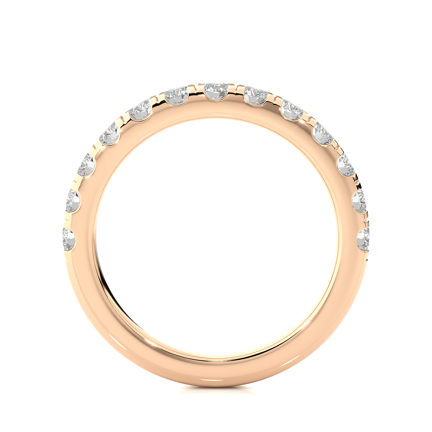 Round Prong Set Eternity Wedding Band Vermeil Ring