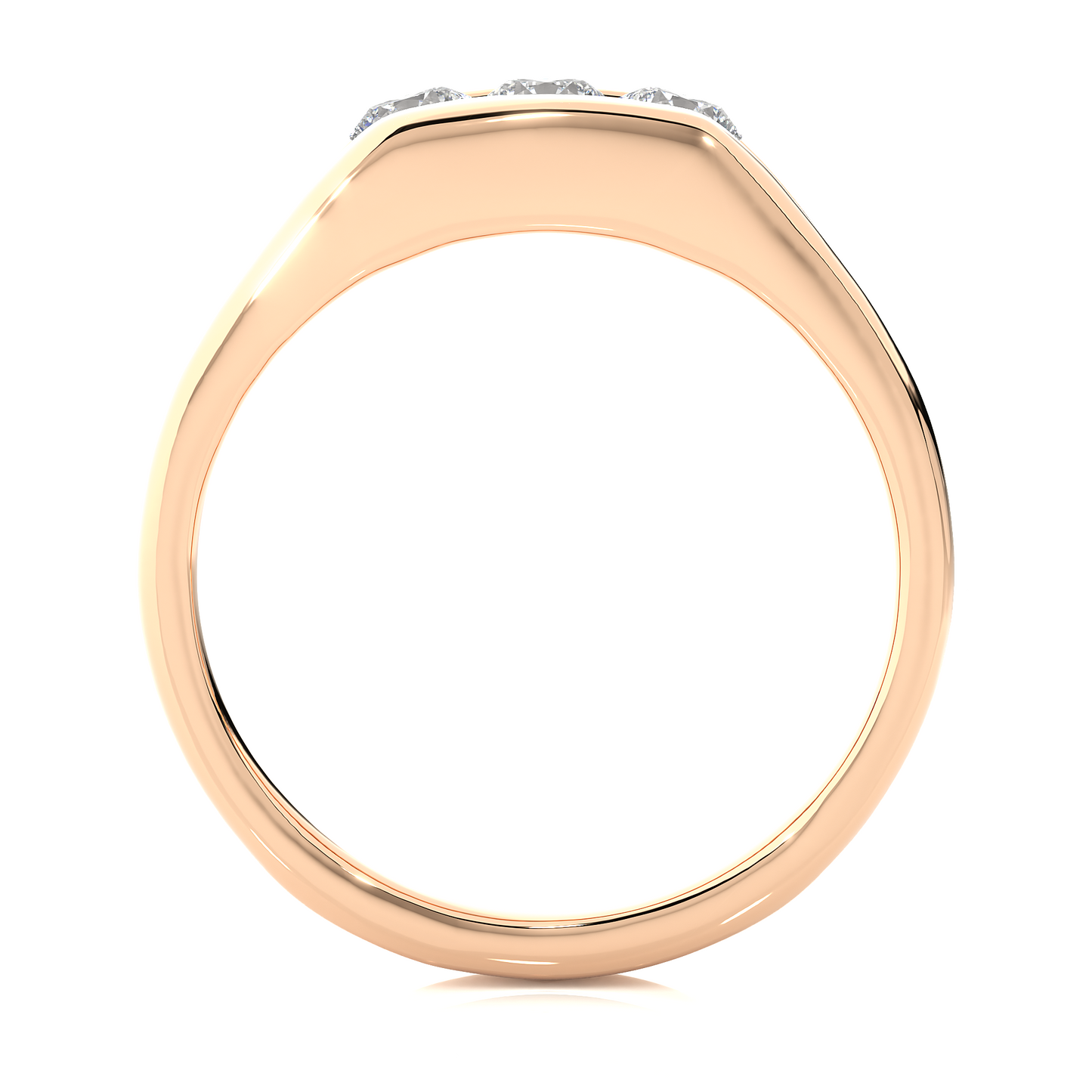 Classic Lab Diamond Three Stone Men’s Wedding Band