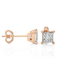 Vermeil Princess Cut Moissanite Lab Diamond Stud Earrings