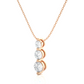Three Stone Round Lab Diamond Pendant Necklace