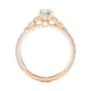 Luxury Vermeil Diamond Band Moissanite Lab Engagement Ring