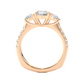 Round Lab Diamond Three Stone Engagement RIng