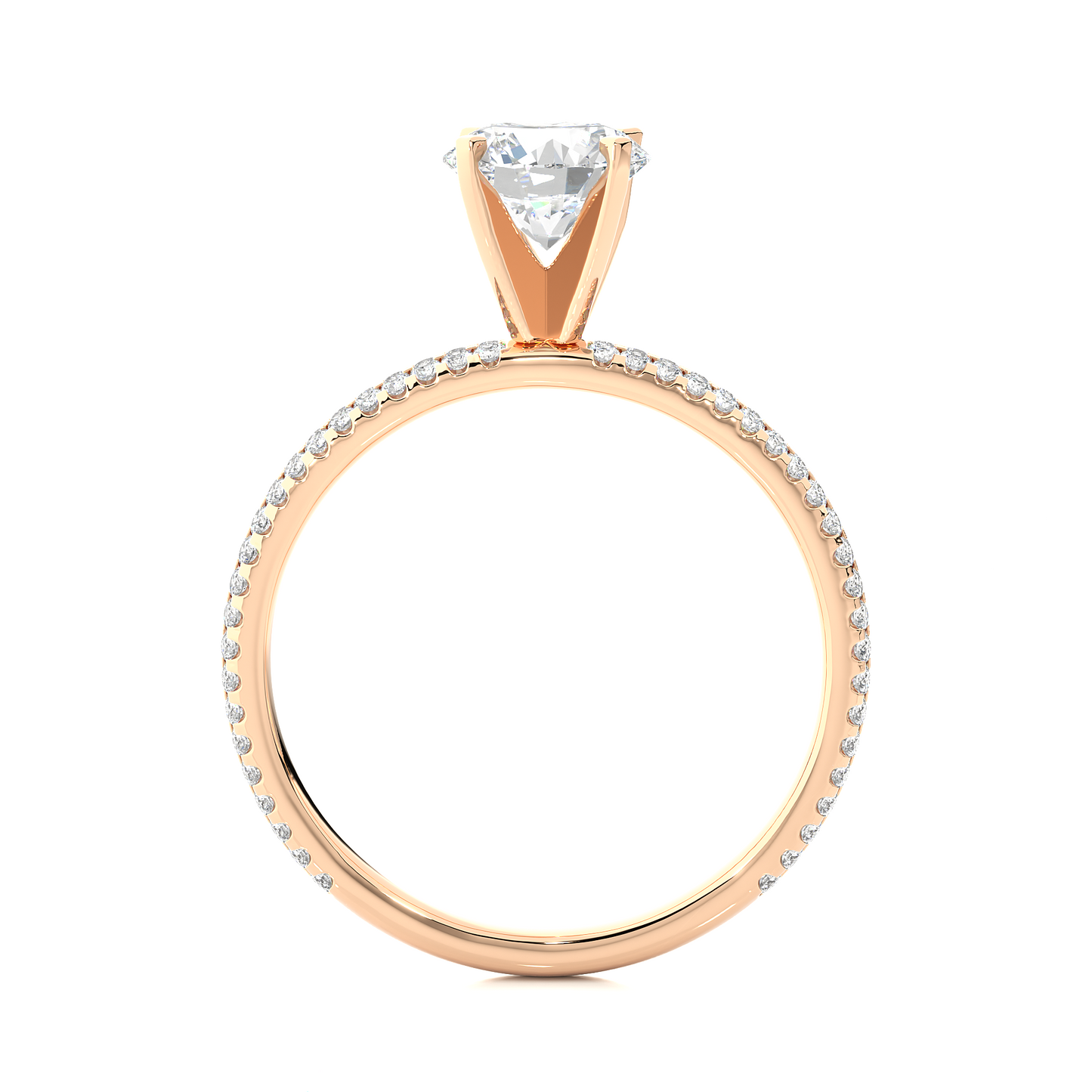 Pure Elegance Round Stone Moissanite Vermeil Engagement Ring