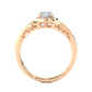 Vintage Halo Moissanite Lab Diamond Vermeil Ring