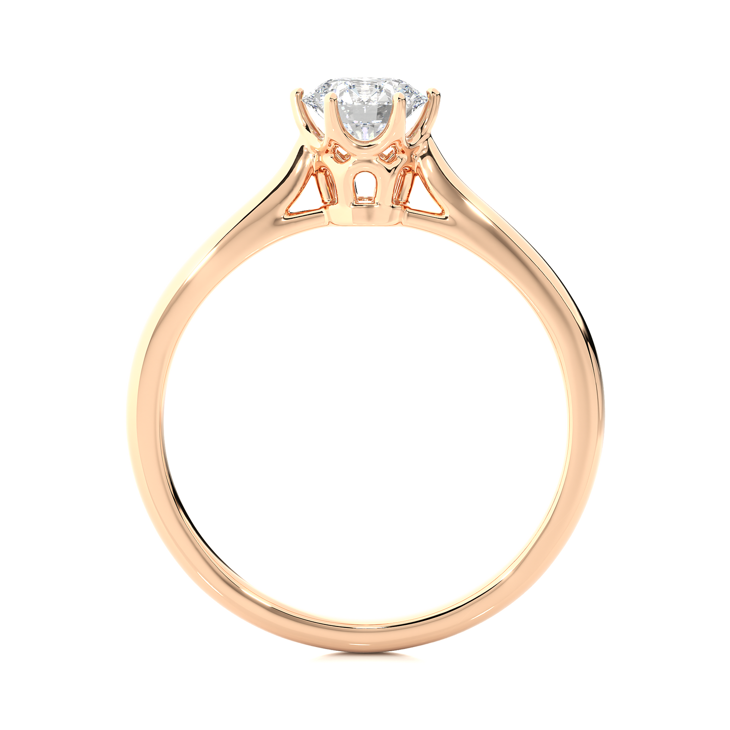 Classic Solitaire Vermeil Moissanite Lab Diamond Ring