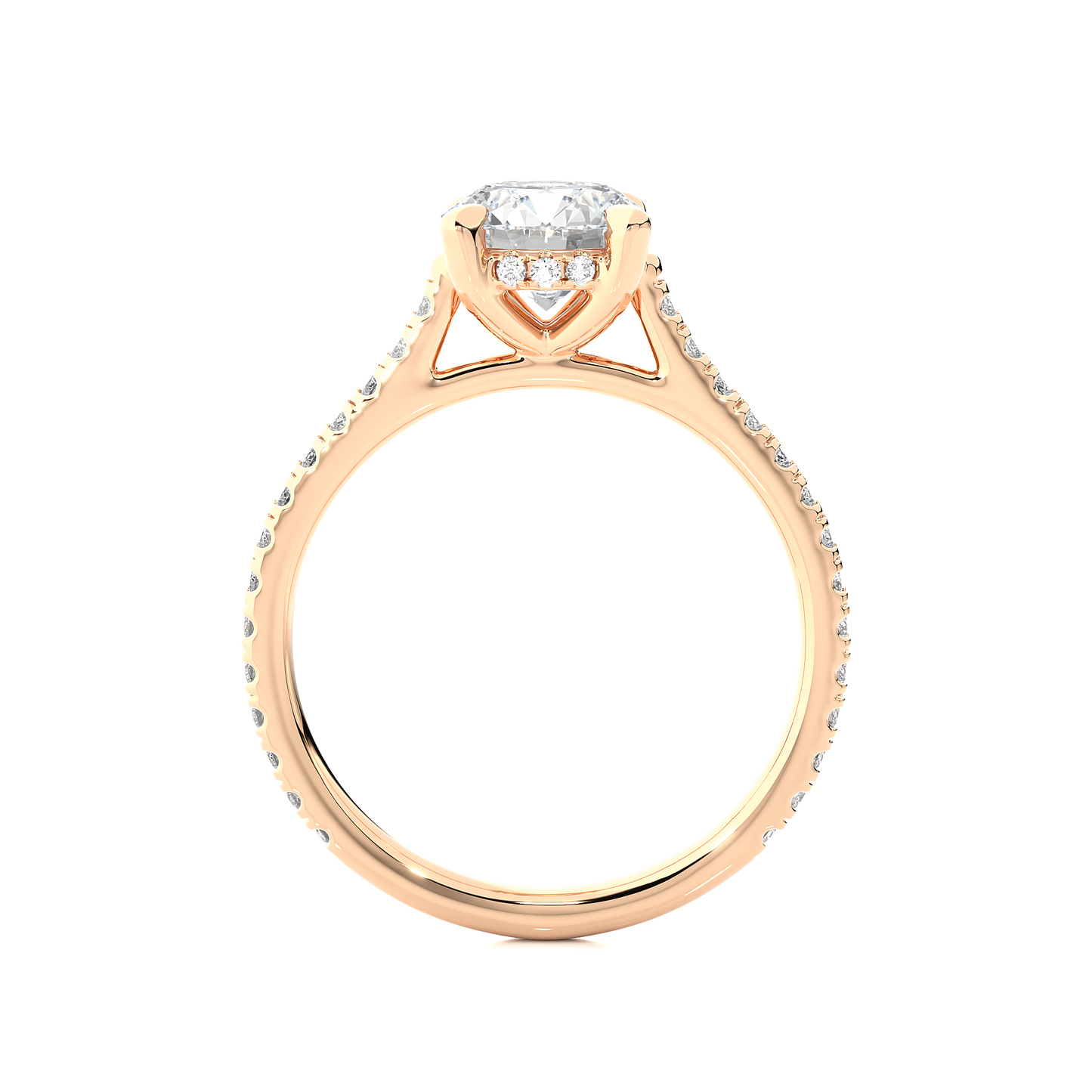 Luxury Solitaire Moissanite Lab Diamond Vermeil Ring