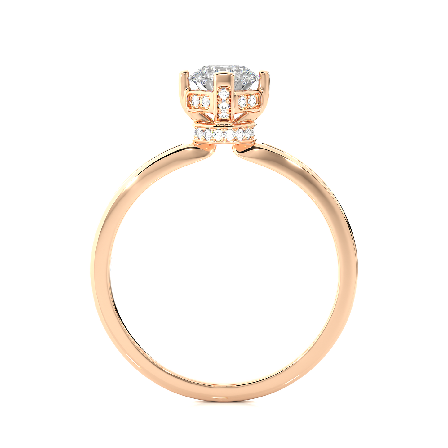 Elegant Vermeil Moissanite Lab Diamond Solitaire Ring