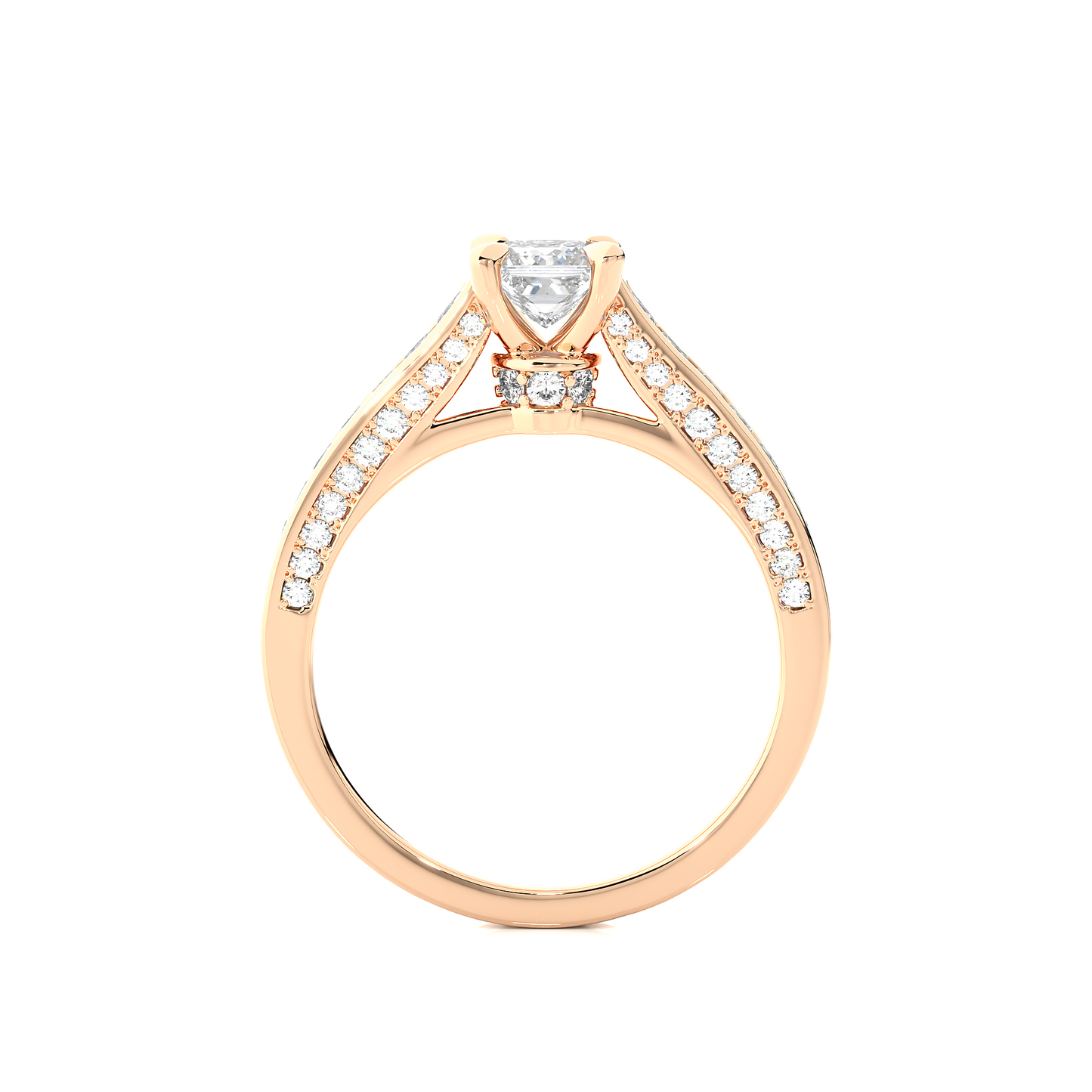 Princess Cut Lab / Moissanite Diamond Engagement Ring