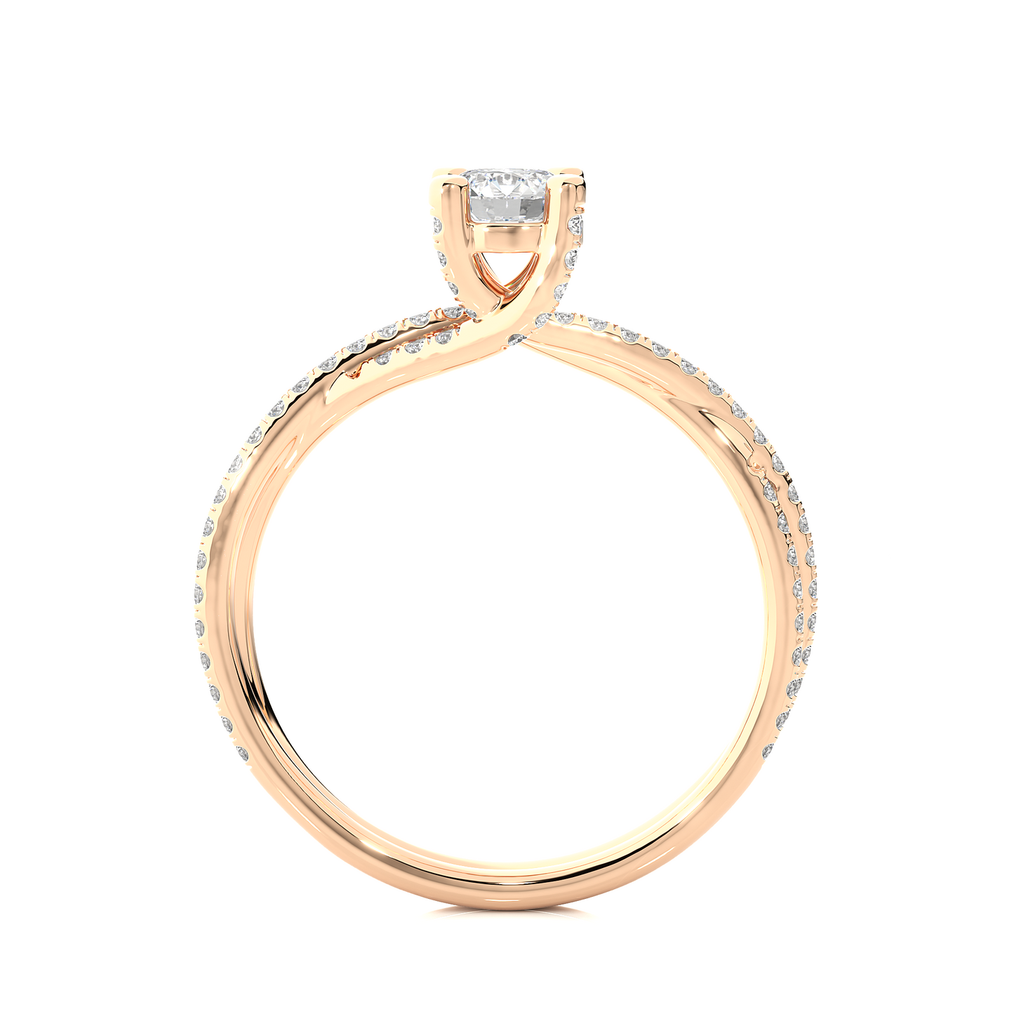 Moissanite Solitaire Ring Lab Diamond Vermeil Engagement Ring