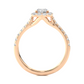Round Halo Moissanite Lab Diamond Vermeil Engagement Ring