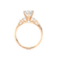 Three Stone Moissanite Lab Diamond Vermeil Ring