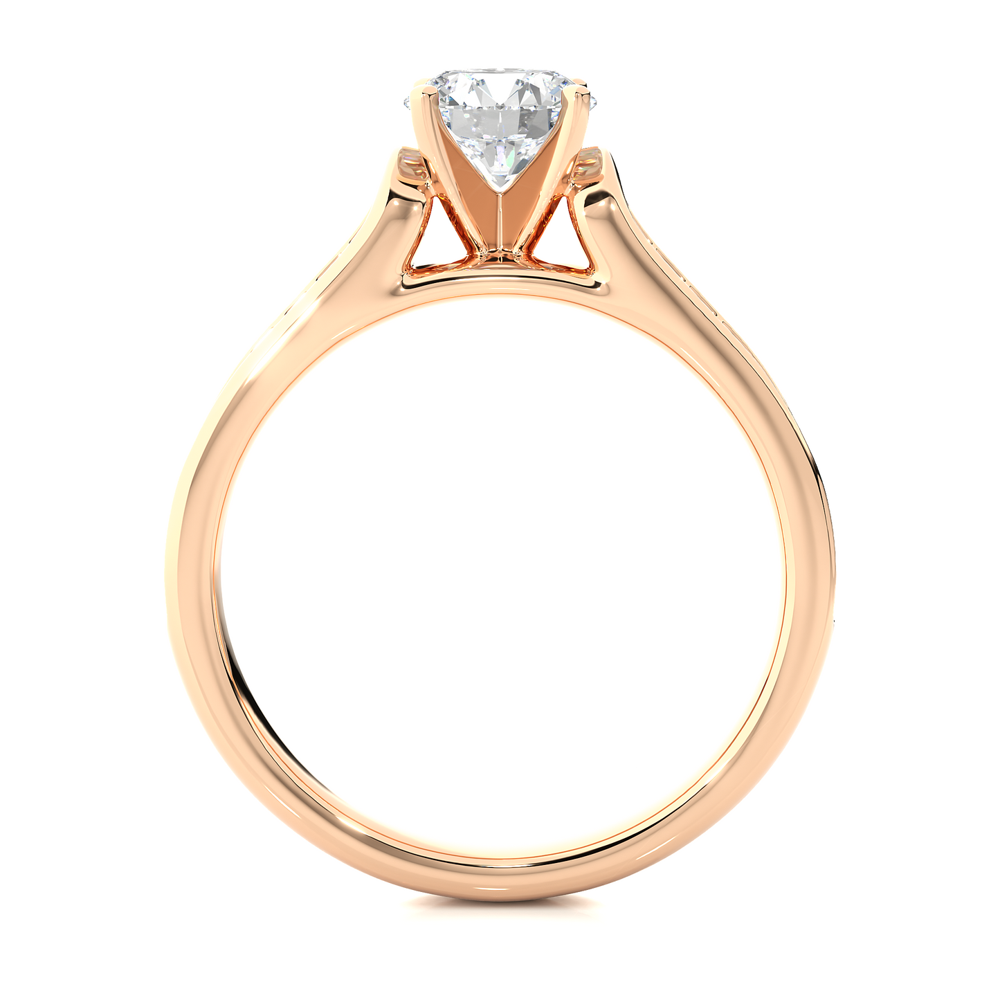 Luxe Sparkle Round Diamond Moissanite Vermeil Ring