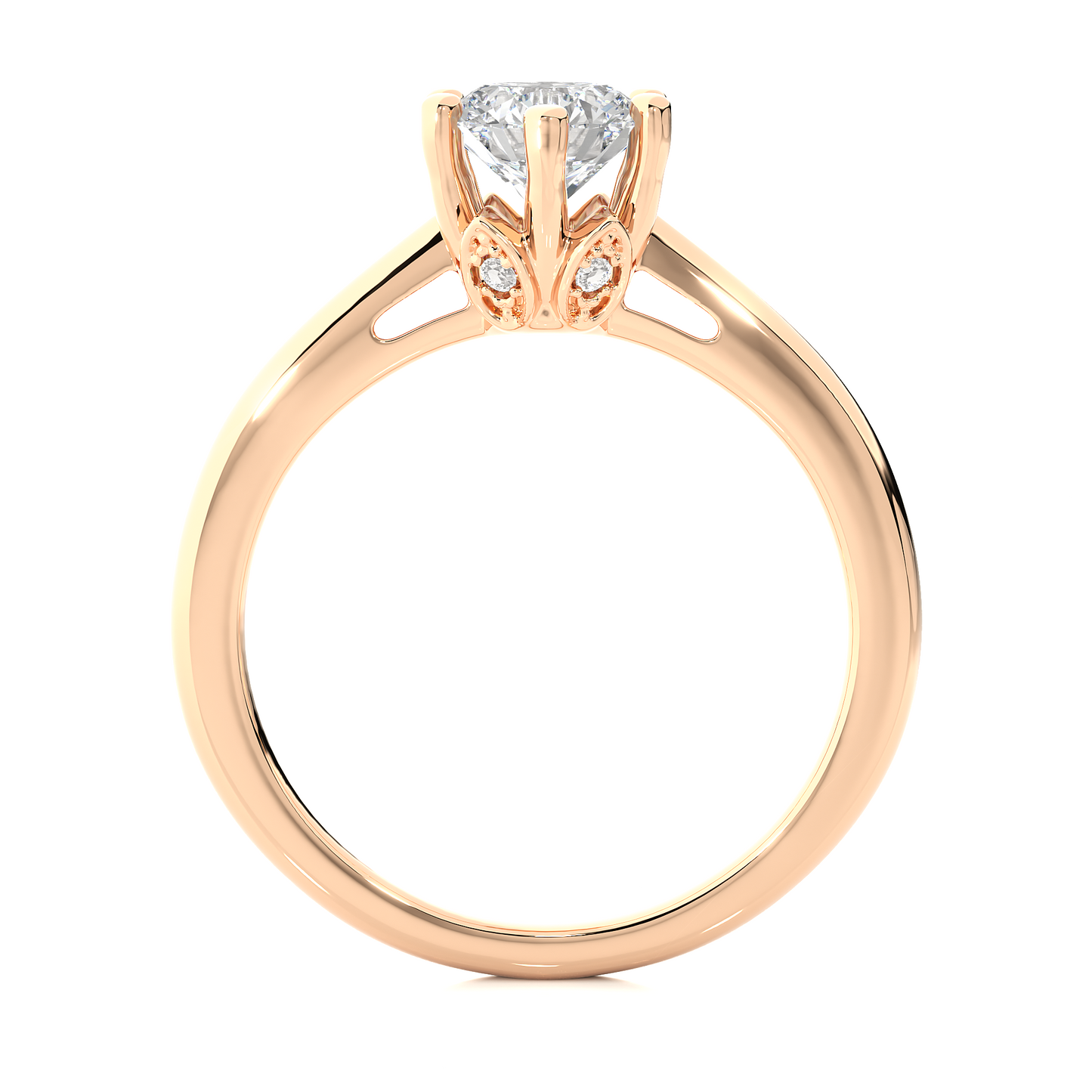 Elegant Round Cut Moissanite Lab Diamond Engagement Ring