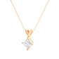 Vermeil Gold Princess Moissanite Diamond Solitaire Pendant Necklace
