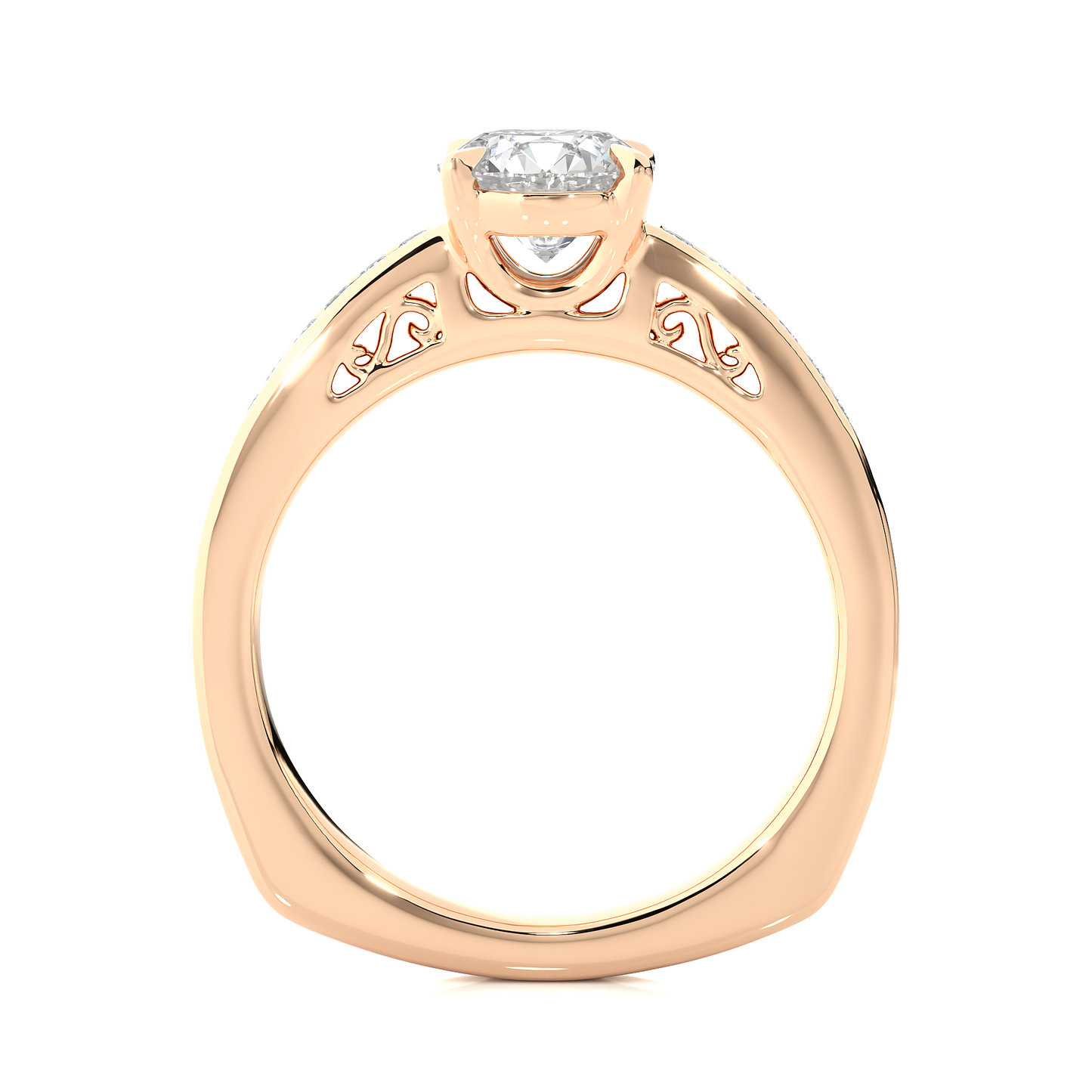 Round Cut Lab / Moissanite Diamond Engagement Ring