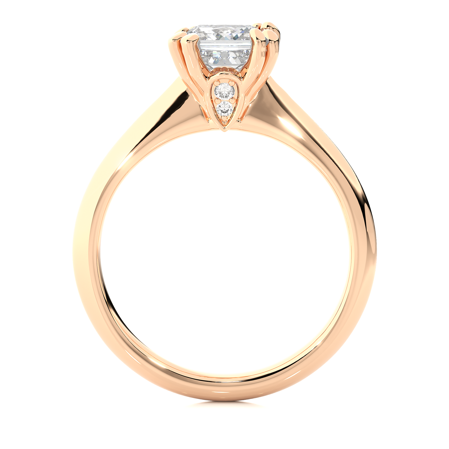 Princess Cut Vermeil Moissanite / Lab Grown Engagement Ring