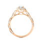 Twisted Halo Moissanite Lab Diamond Vermeil Ring