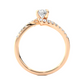 Twist Style Vermeil Moissanite Lab Diamond Engagement Ring