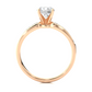 Lab Diamond Moissanite Round Solitaire Pave Engagement Ring