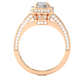 Cushion Halo Moissanite Lab Diamond Vermeil Ring