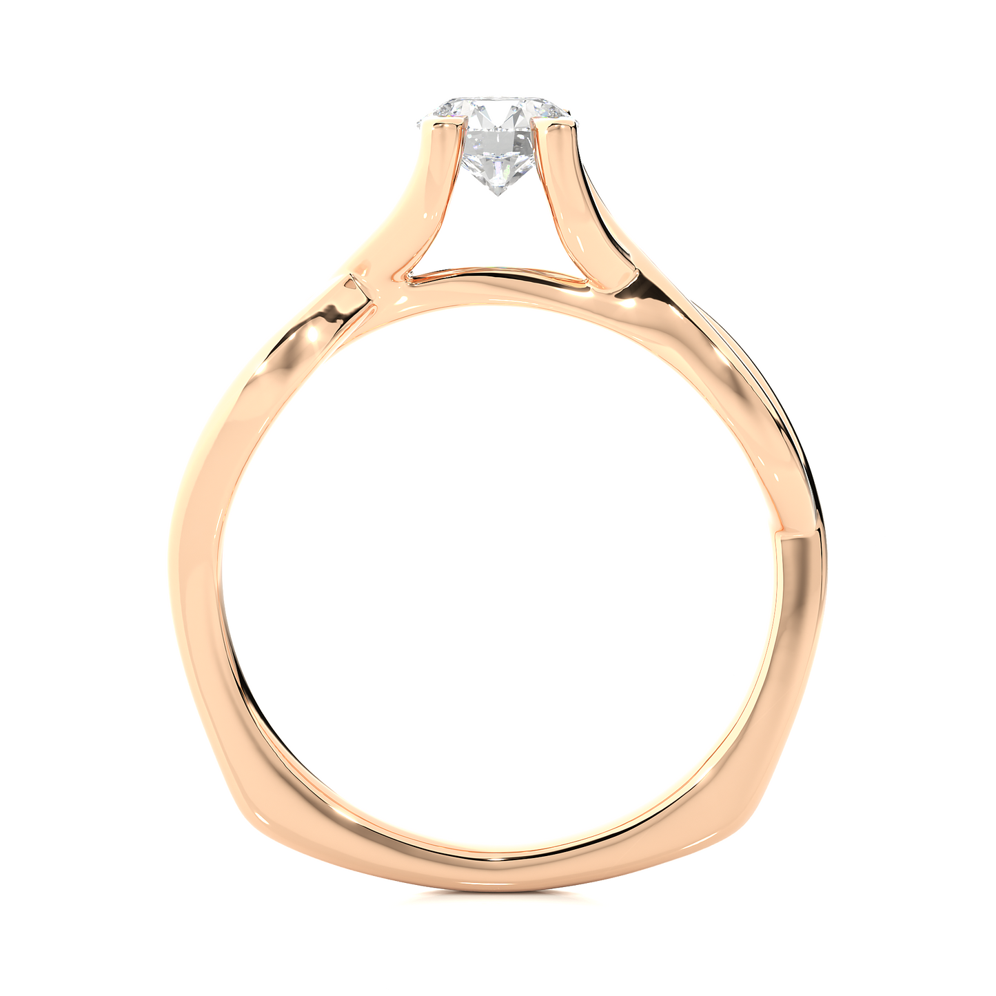 Infinity Twist Vermeil Moissanite Lab Diamond Engagement Ring