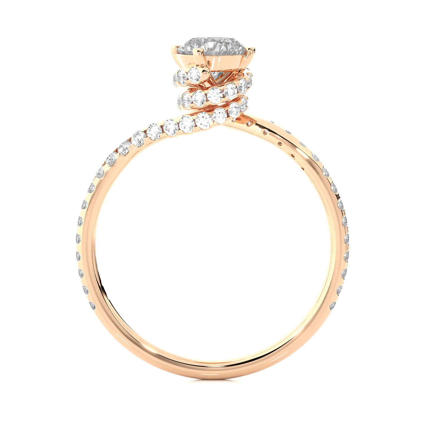 Twisted Infinity Band Moissanite Lab Diamond Engagement Ring