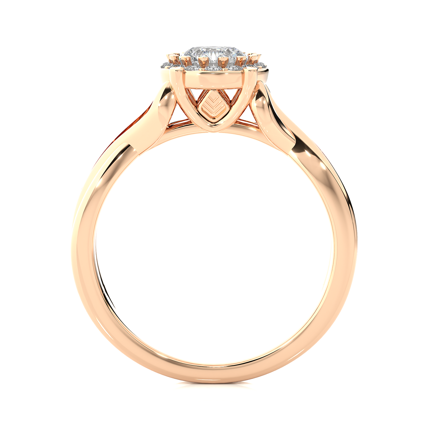 Vermeil Round Moissanite / Lab Grown Diamond Twisted Band Ring