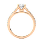 Vermeil Round Moissanite Diamond Pavé Solitaire Luxury Engagement Ring