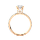 Twin Band Pavé Moissanite Lab Diamond Vermeil Ring
