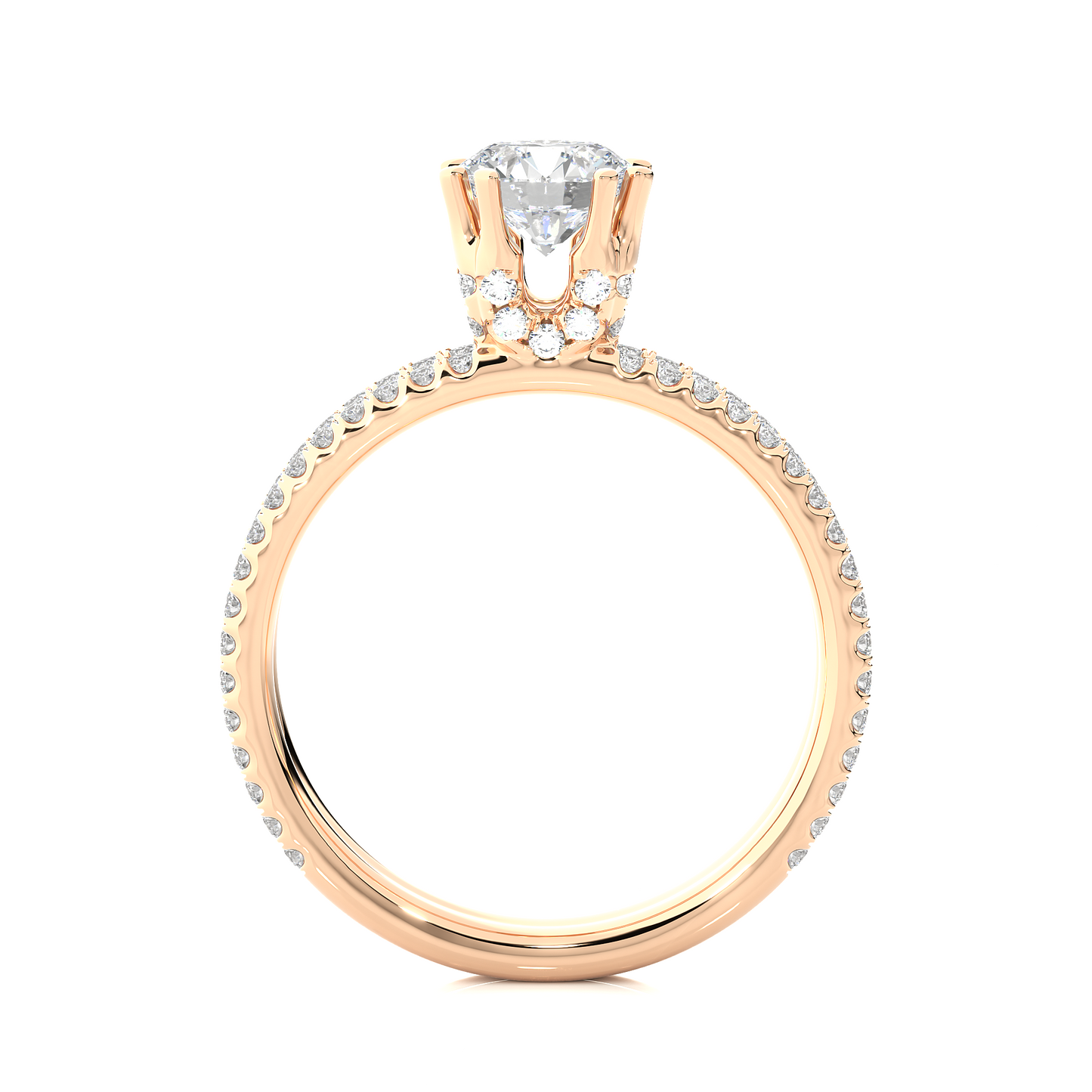 Twin Band Pavé Moissanite Lab Diamond Vermeil Ring