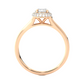 Brilliant Halo Moissanite Lab Diamond Vermeil Ring