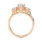 Round Diamond Three Stone Engagement Ring