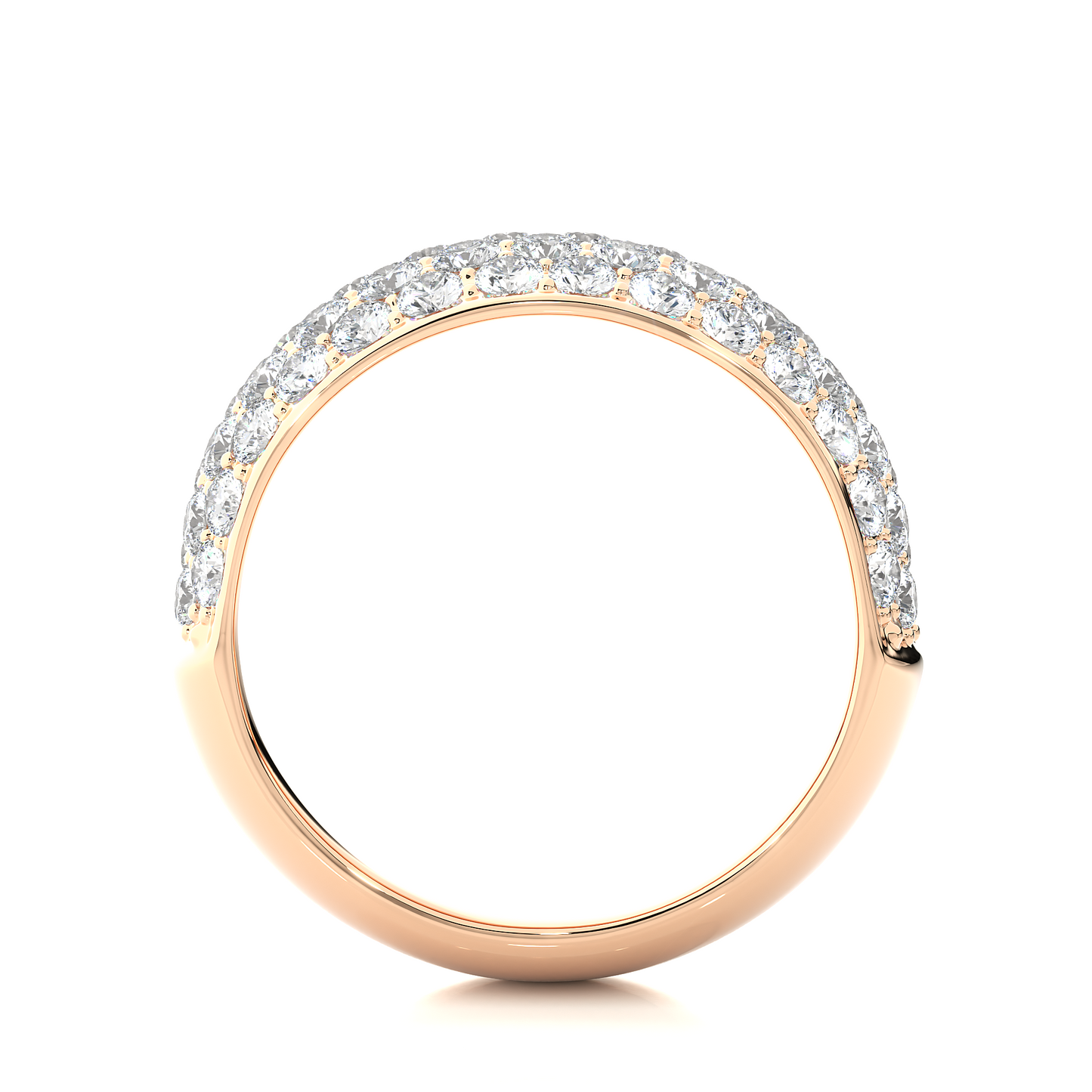 Luxury Pave  Lab Moissanite Diamond Wedding Band Vermeil Ring