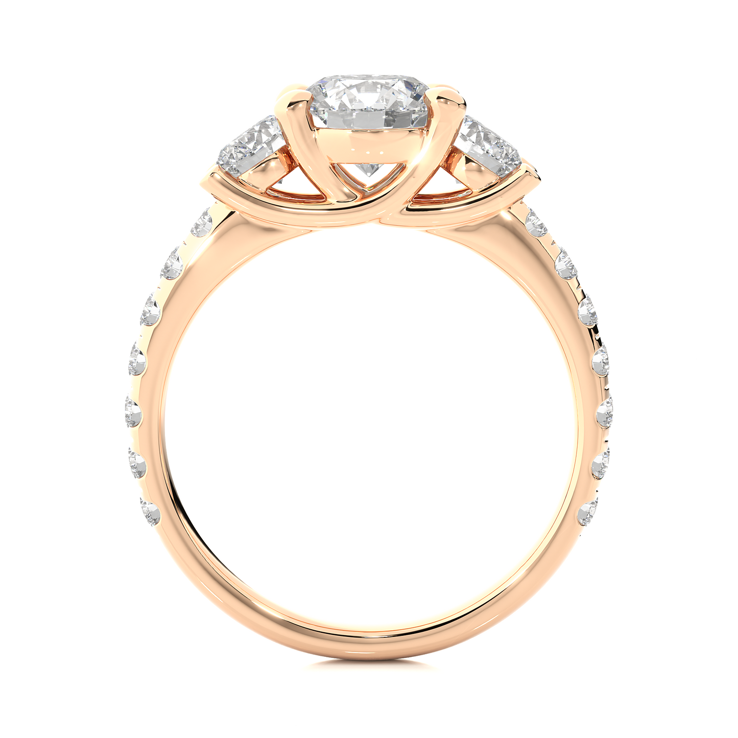 Round Lab Moissanite Diamond Engagement Ring