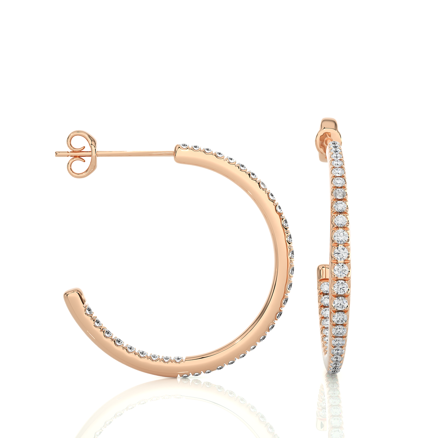 Round Lab Diamond Luxe Hoop Earrings