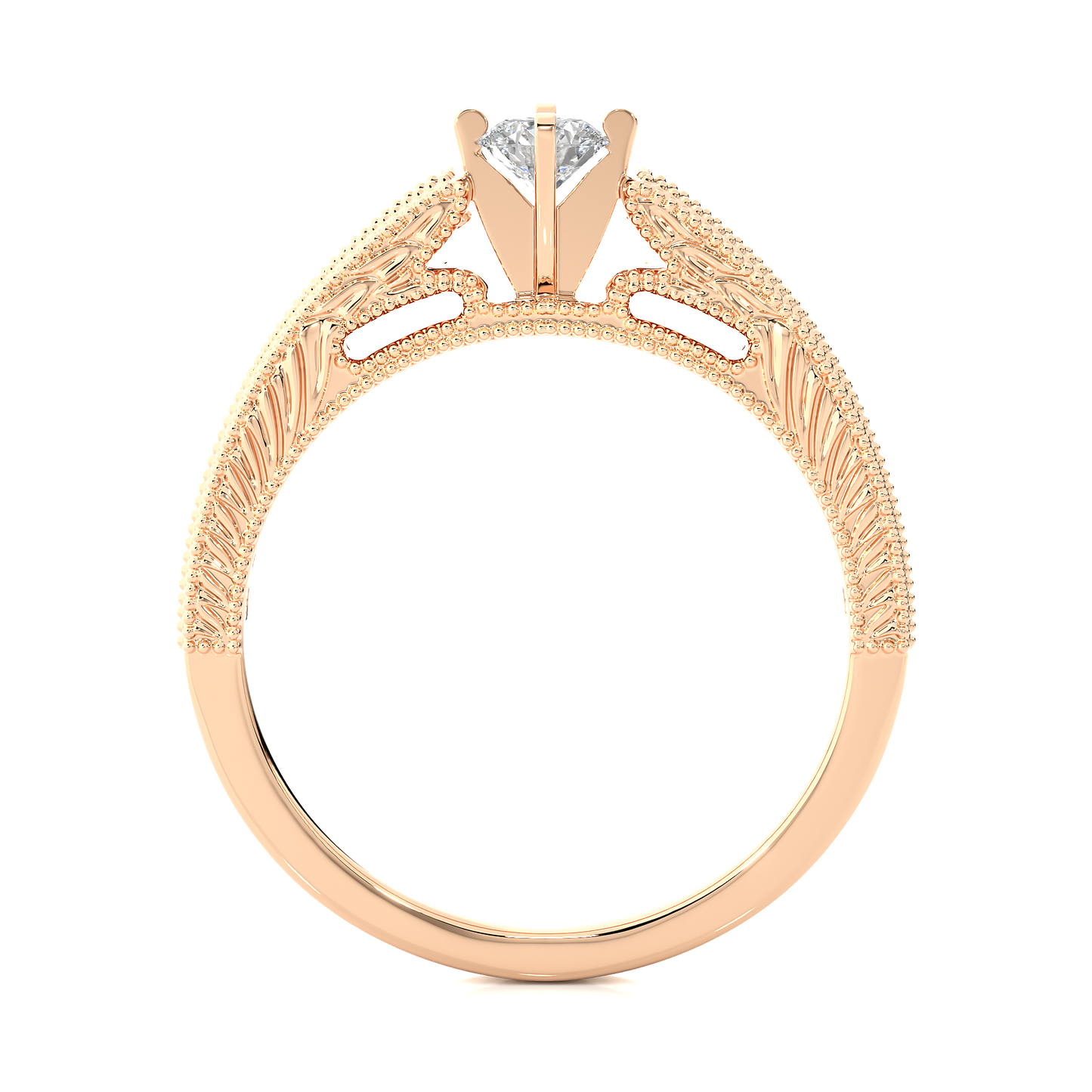 Round Cut Lab / Moissanite Diamond Engagement Ring
