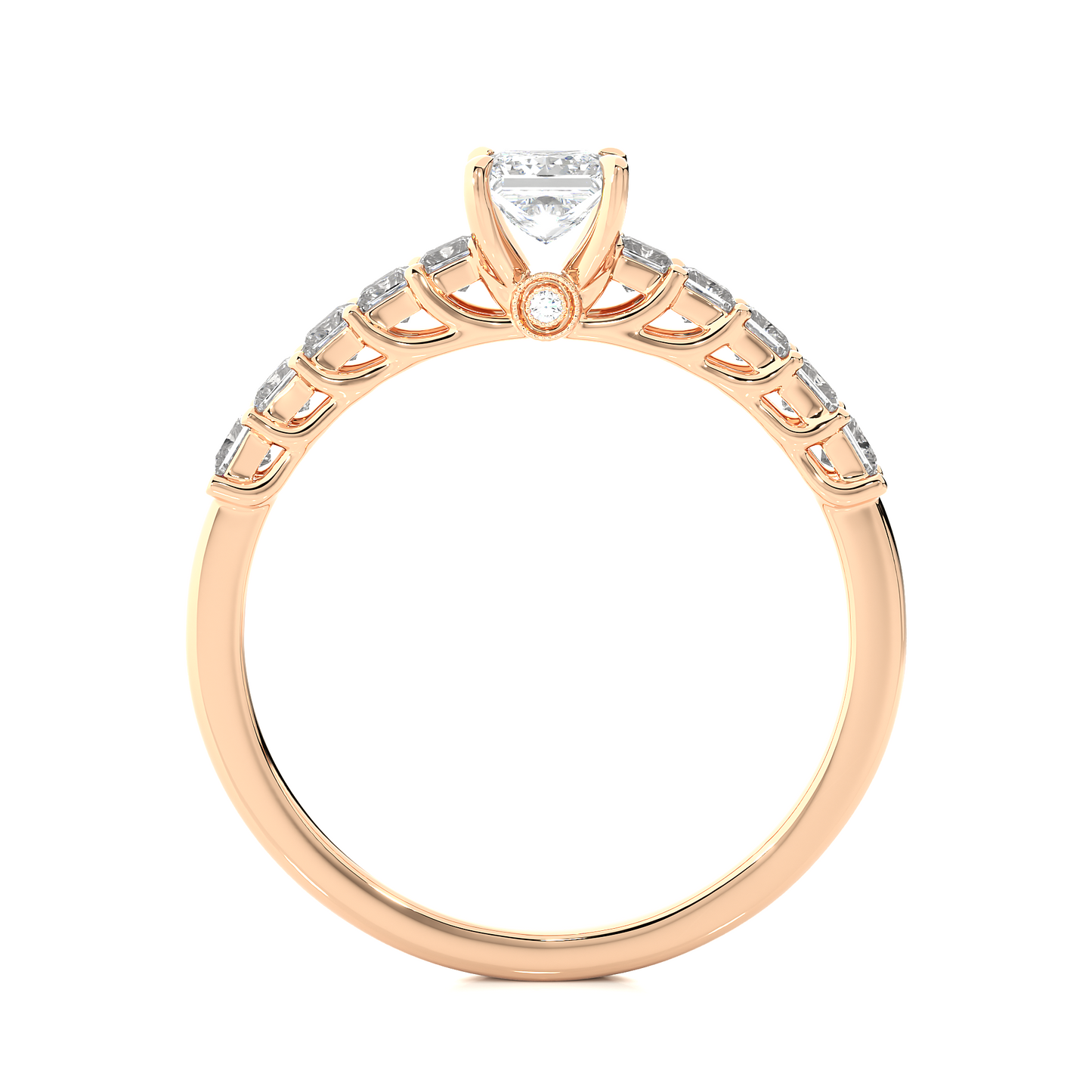 Vermeil Princess Moissanite / Lab Grown Diamond Engagement Ring