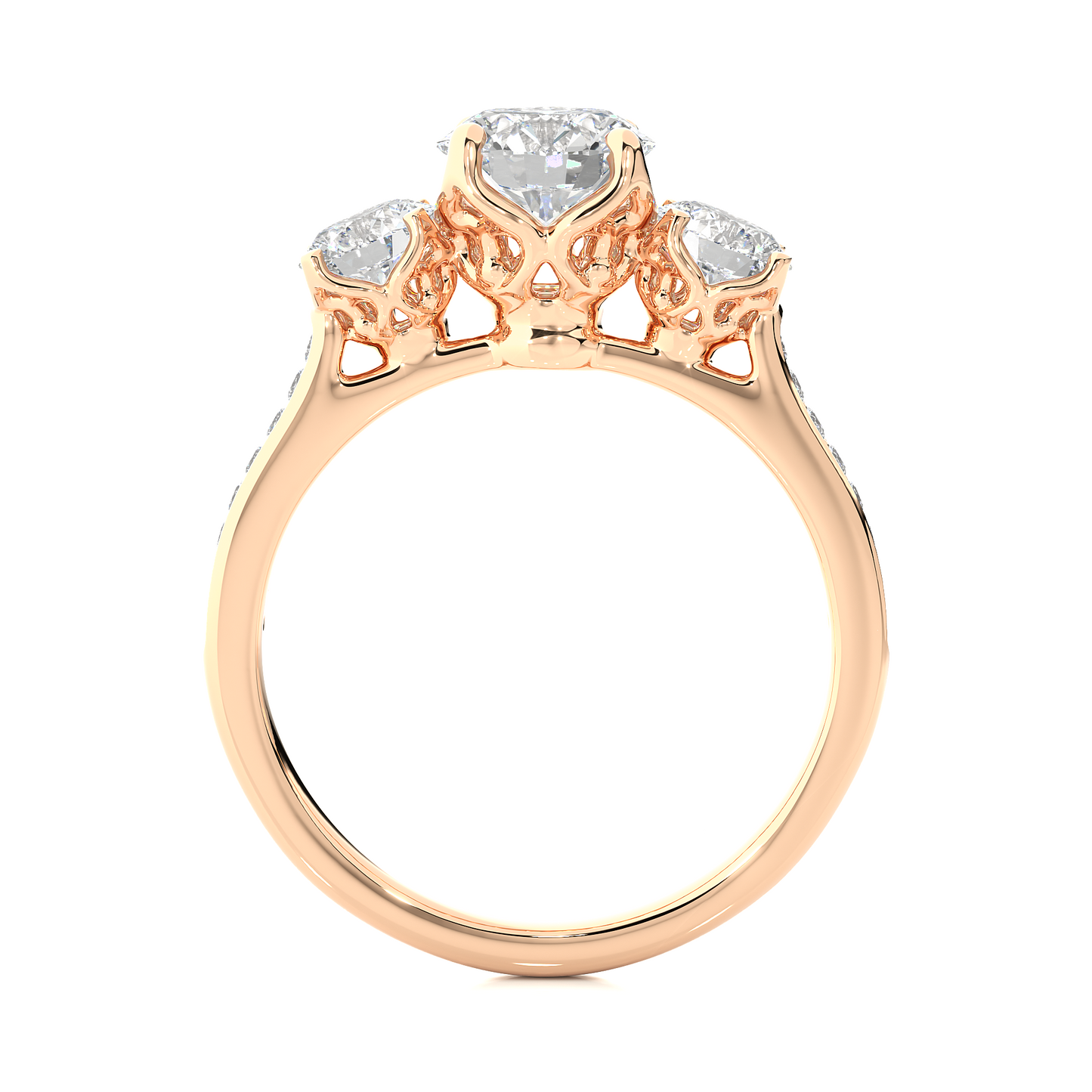 Three Stone Classic Lab Grown Diamond Ring