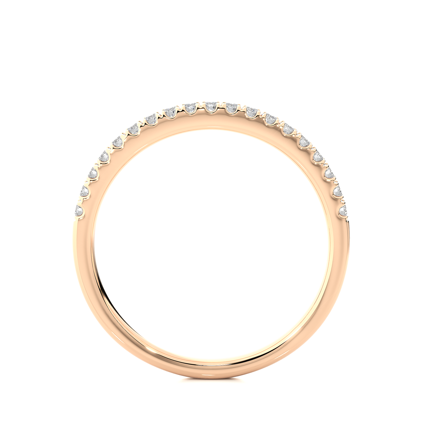 Slim Pavé Moissanite Lab Diamond Vermeil Wedding Ring