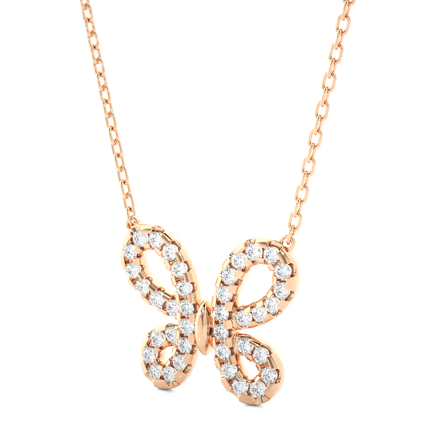 Butterfly Lab Grown Diamond Pendant Necklace