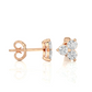 Vermeil Gold Floral Cluster Moissanite Diamond Luxury Stud Earrings