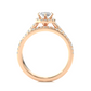 Vermeil Round Moissanite Diamond Halo Engagement Ring