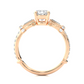 Vintage Round Baguette Moissanite Lab Diamond Vermeil Ring