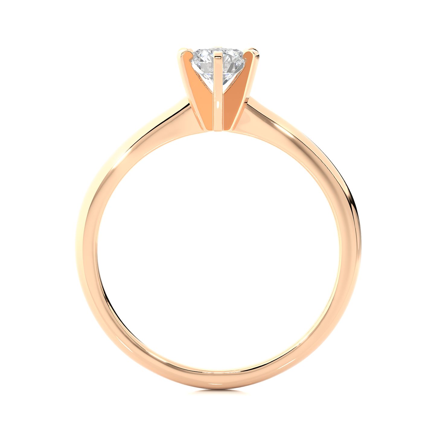 Delicate Round Vermeil Moissanite Lab Diamond Engagement Ring