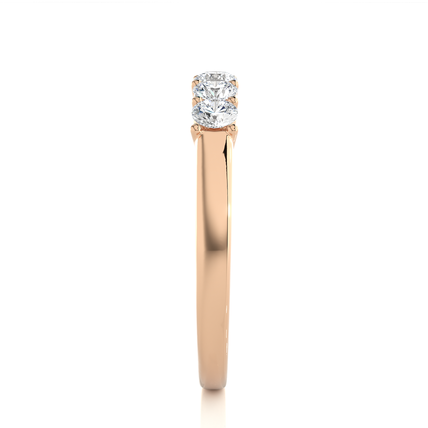 Five Stone Moissanite Lab Diamond Vermeil Ring