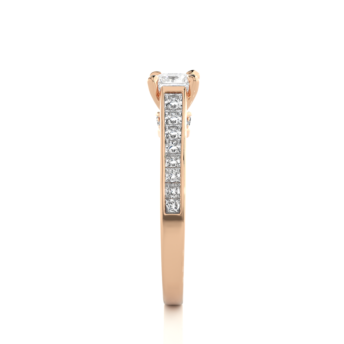 Princess Cut Lab / Moissanite Diamond Engagement Ring