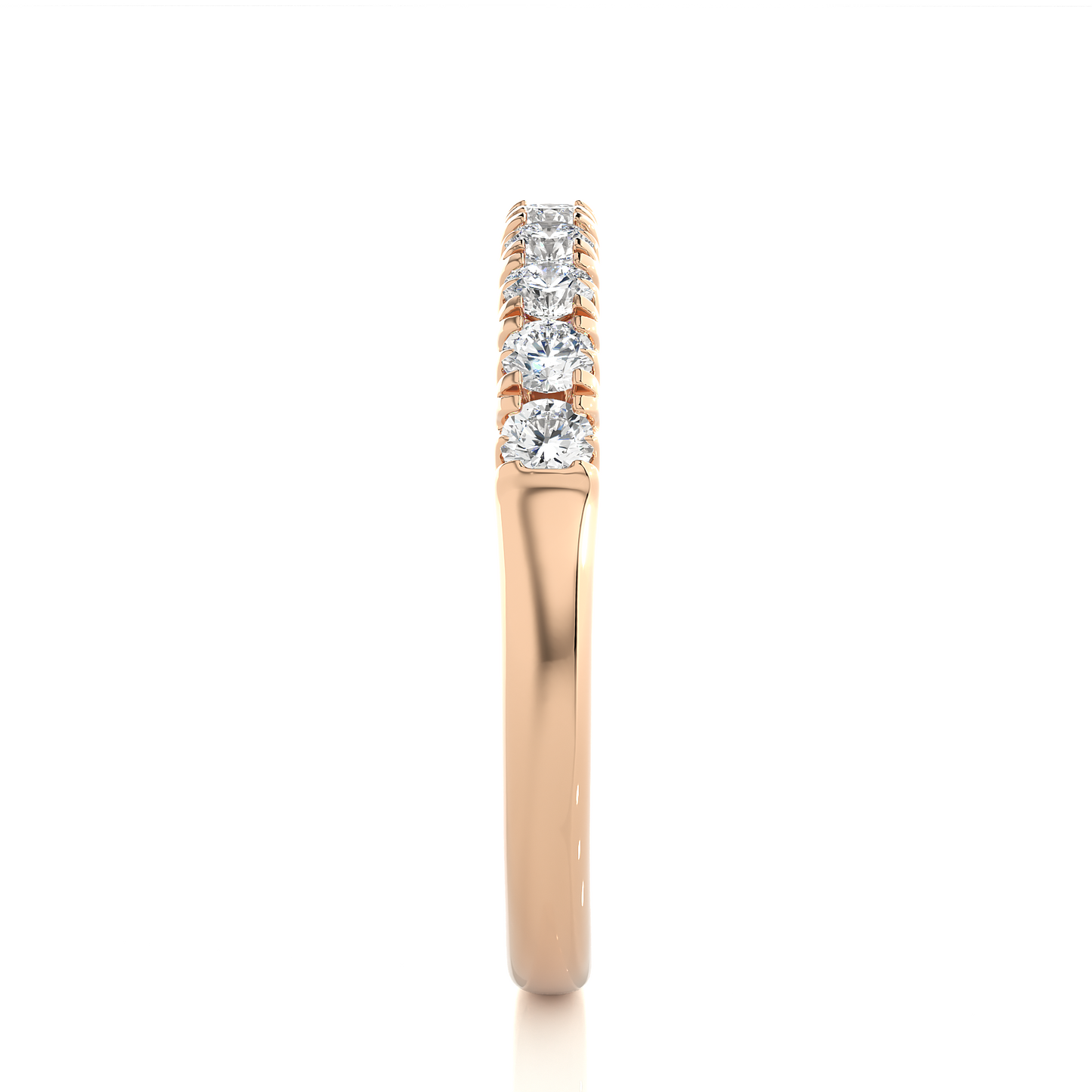 Elegant Half Eternity Moissanite Lab Diamond Vermeil Wedding Ring