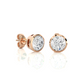 Vermeil Bezel Set Round Lab Moissanite Earrings